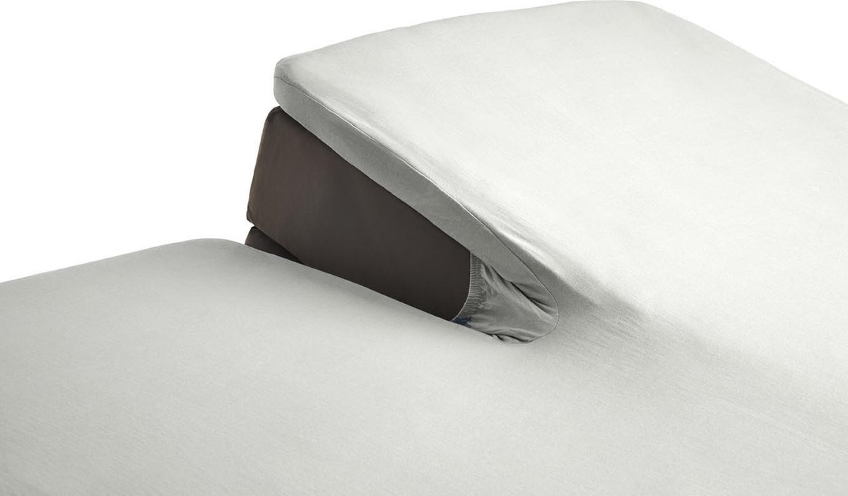 Beddinghouse Percale Katoen Split-topper Hoeslaken - 100% Percale Katoen - Lits-jumeaux (180x210/220 Cm) - Off White - Wit