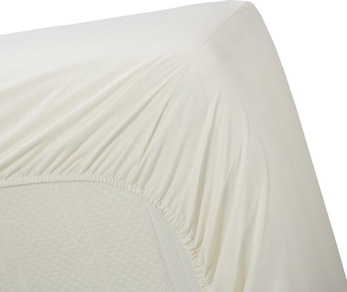 Beddinghouse Percale Katoen Split-topper Hoeslaken - 100% Percale Katoen - Lits-jumeaux (180x210/220 Cm) - Off White - Wit