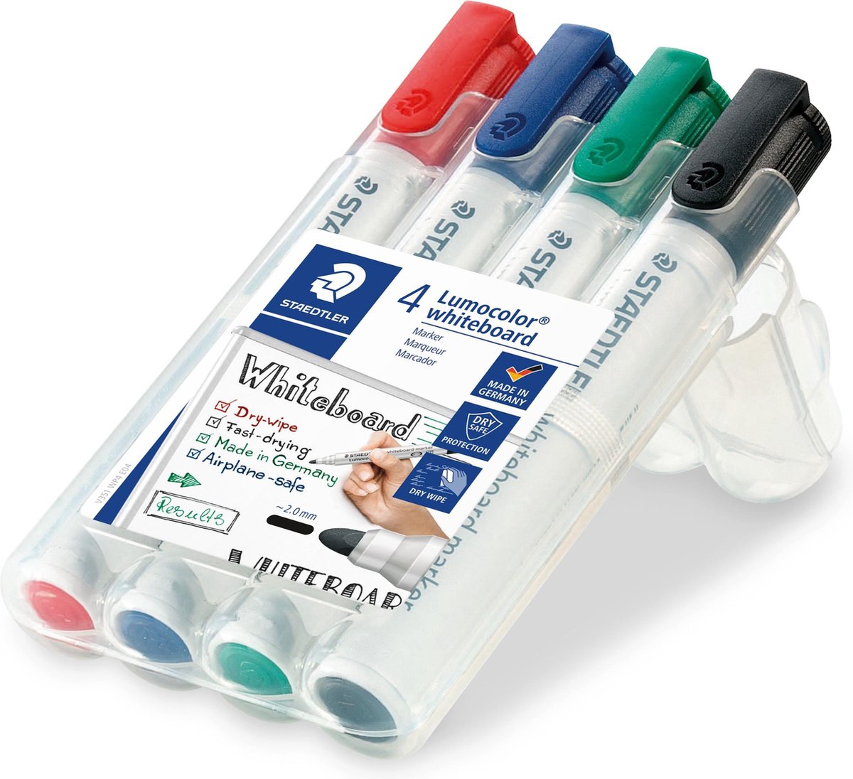 Staedtler Lumocolor Whiteboardmarker Etui Van 4 Stuks In Geassorteerde Kleuren - Wit