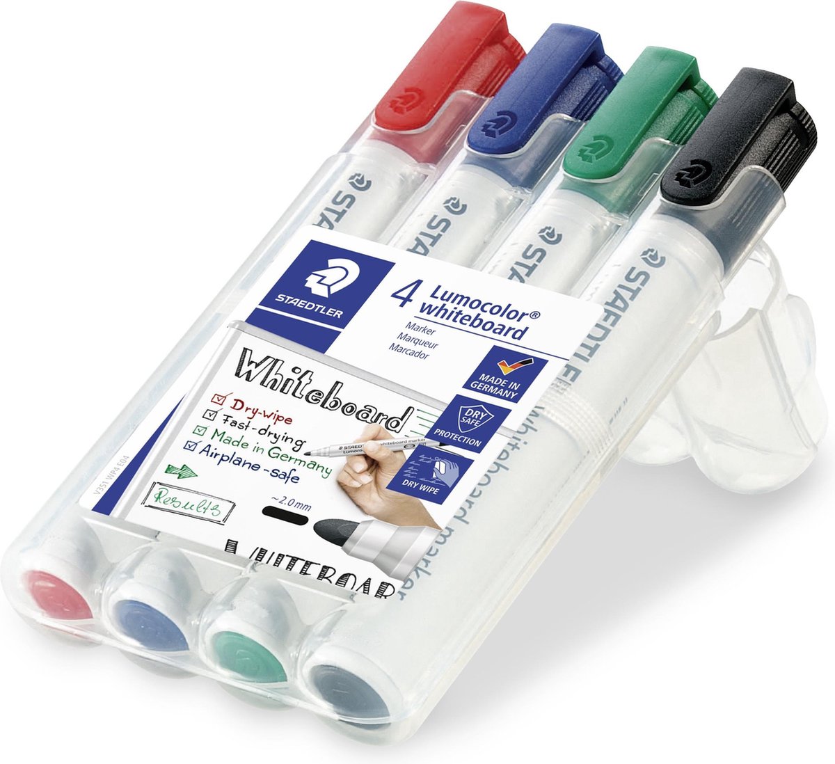 Staedtler Lumocolor Whiteboardmarker Etui Van 4 Stuks In Geassorteerde Kleuren - Wit