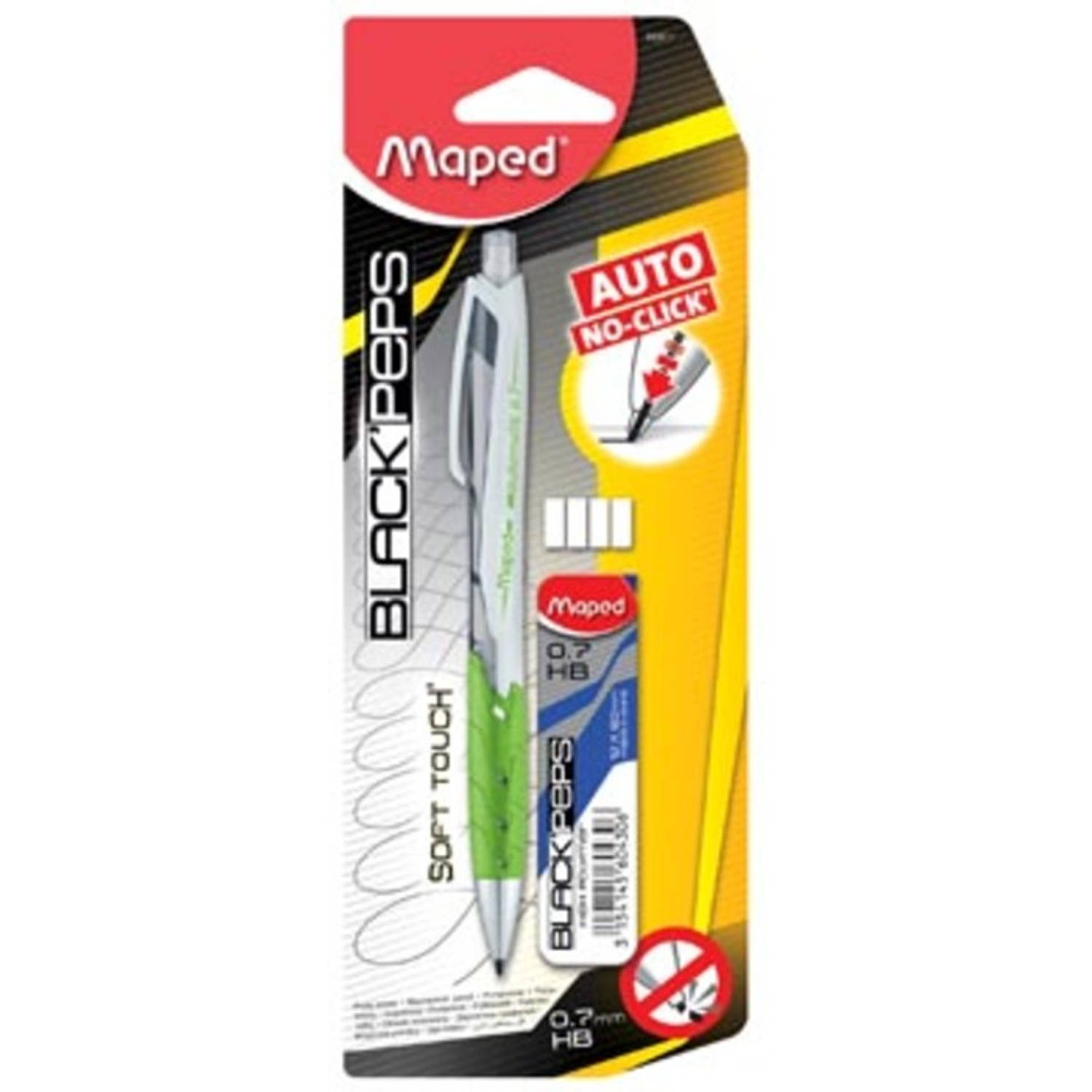 Maped Vulpotlood Auto 0,7 Mm + Vulling Op Blister - Wit