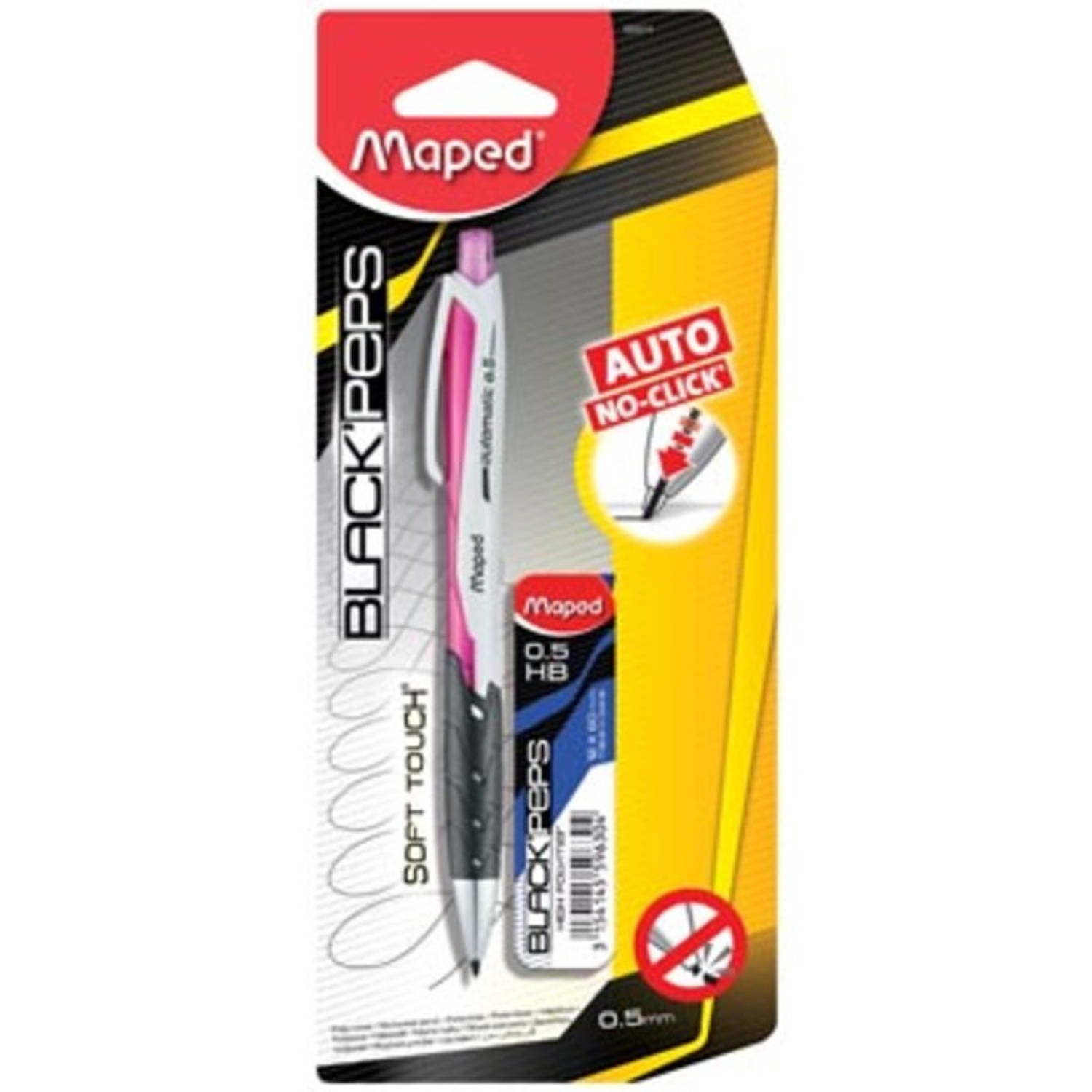 Maped Vulpotlood Auto 0,5 Mm + Vulling Op Blister - Wit