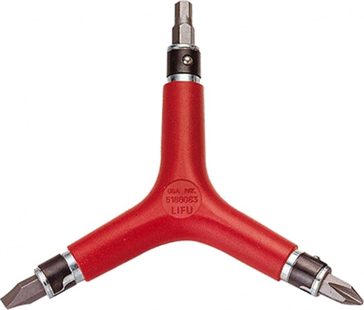 Icetoolz Y-sleutelset 10 Cm 6-in-1: Inbus - Steek - Kruis - Rood