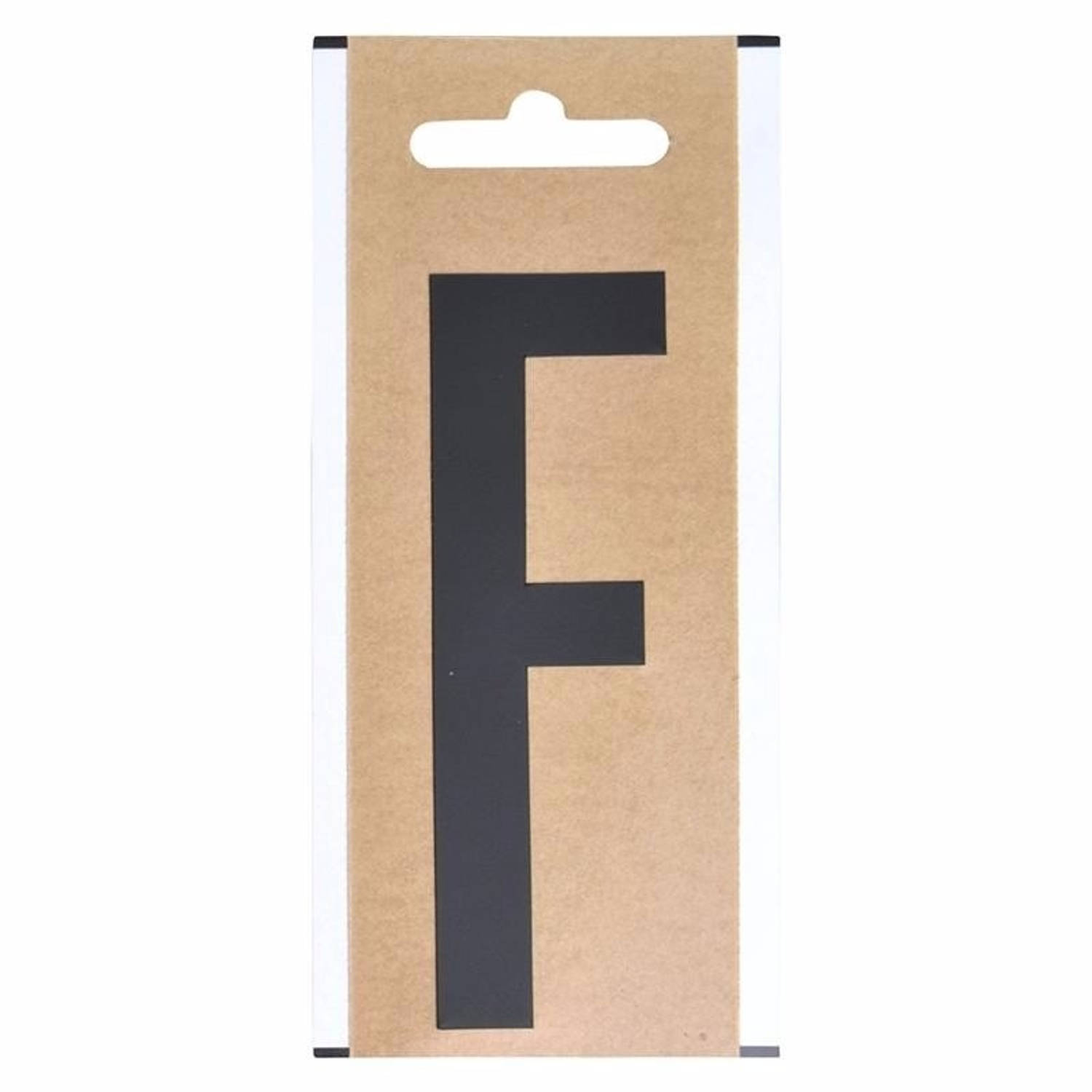 Letter Sticker F 10 Cm - Zwart