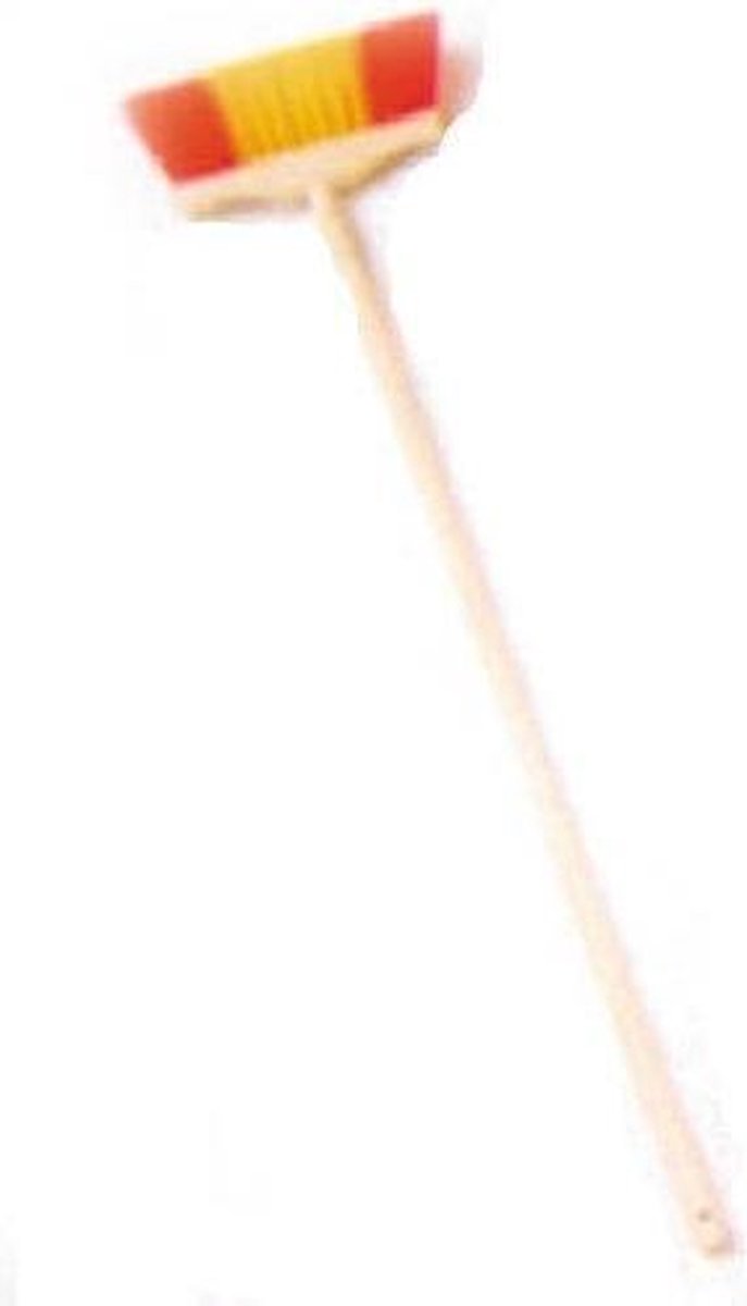 Top1Toys Klein Houten Speelgoed Bezem/roze 60 Cm - Geel