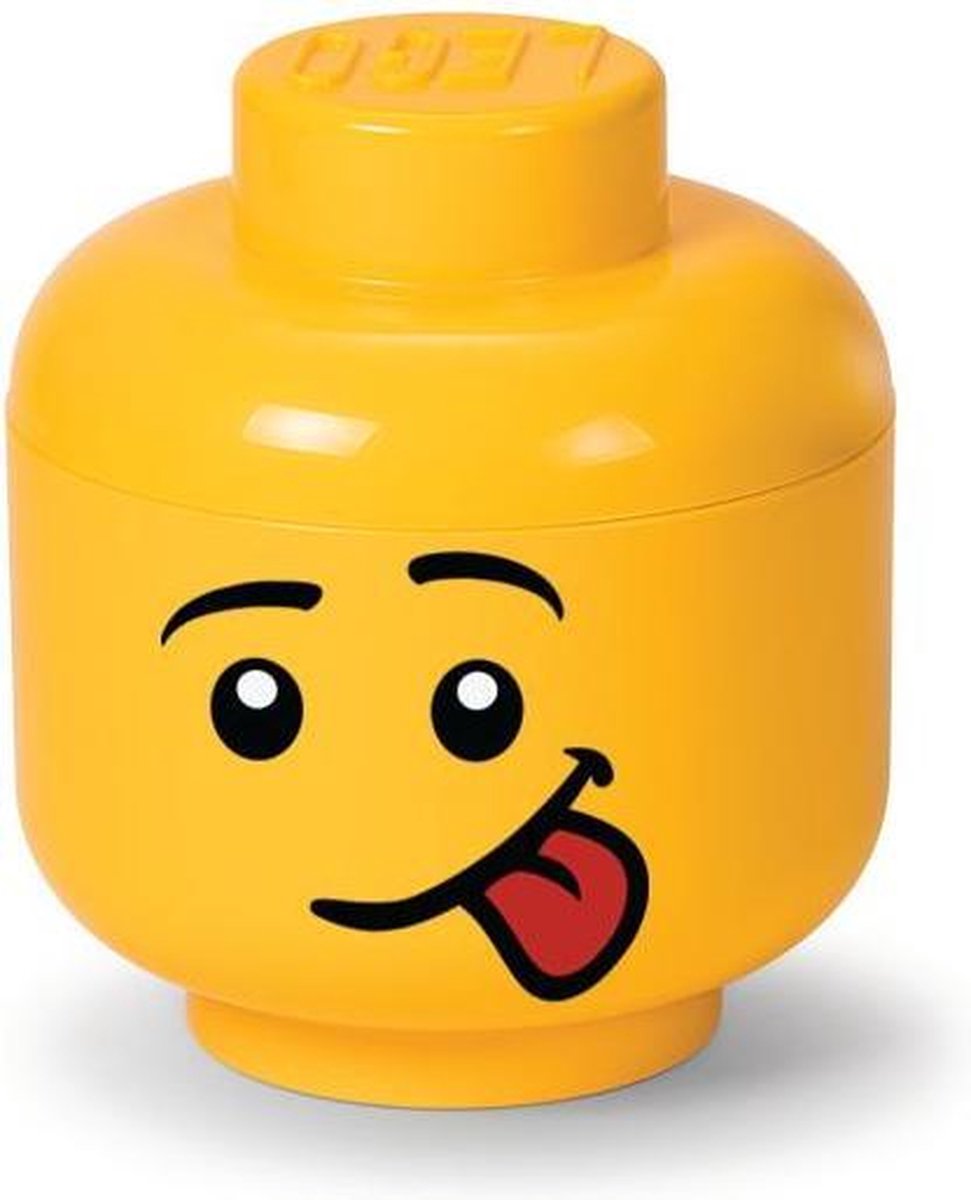 Room Copenhagen Opbergbox Lego - Head Boy Silly Small - Lego License - Amarillo