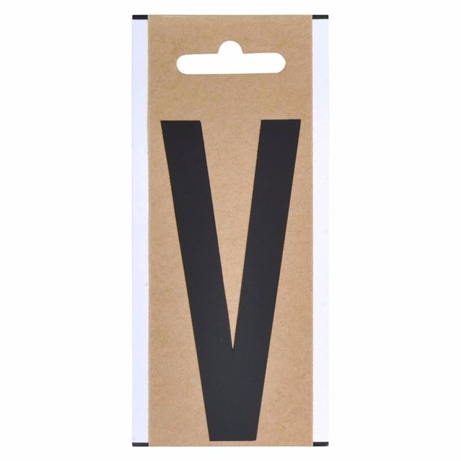 Letter Sticker V 10 Cm - Zwart