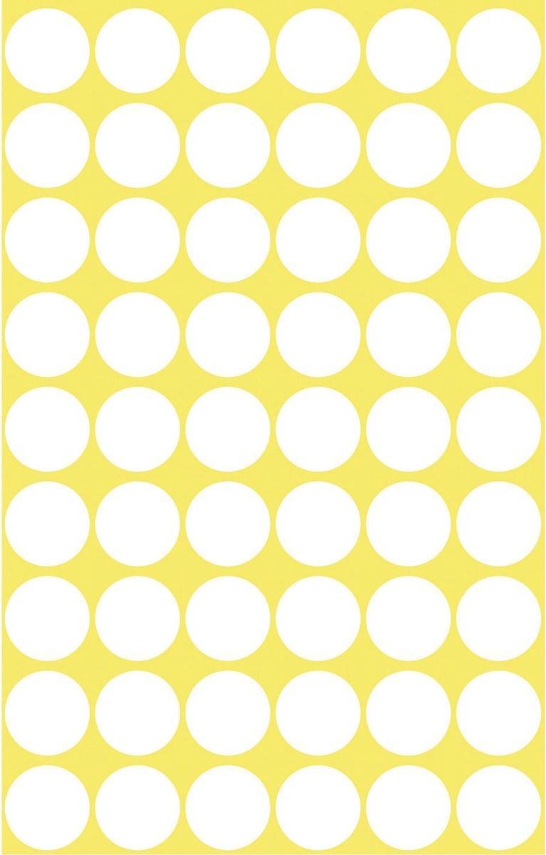 Avery Etiket Zweckform 12mm Rond 5 Vel A 54 Etiketjes - Wit