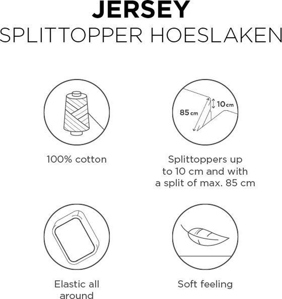 Beddinghouse Jersey Split-topper Hoeslaken - 100% Gebreide Jersey Katoen - Lits-jumeaux (160x200/220 Cm) - Blue - Blauw