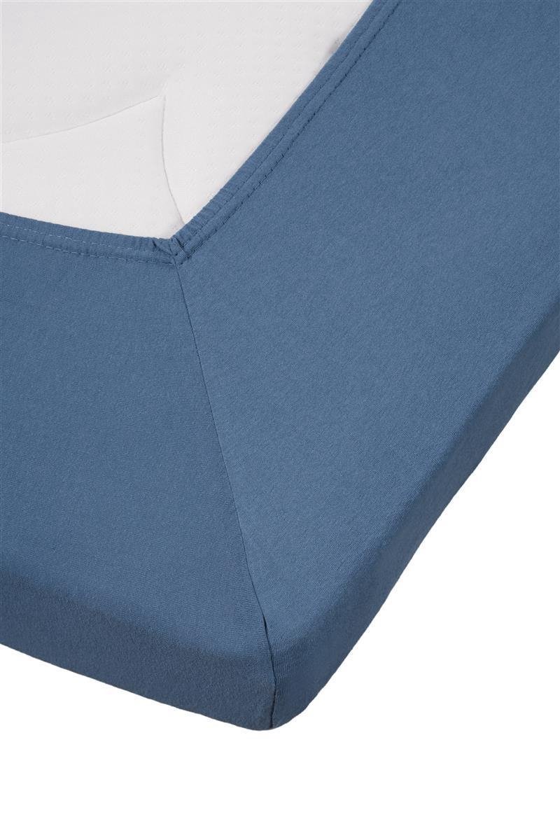 Beddinghouse Jersey Split-topper Hoeslaken - 100% Gebreide Jersey Katoen - Lits-jumeaux (160x200/220 Cm) - Blue - Blauw