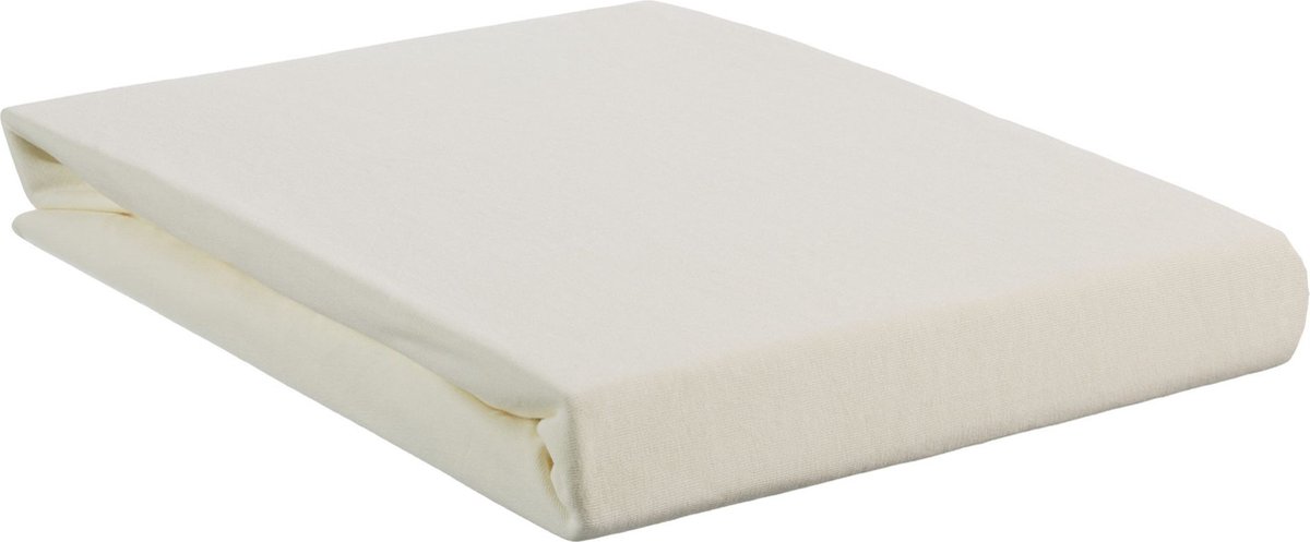 Beddinghouse Jersey Lycra Hoeslaken - 95% Gebreide Katoen - 5% Lycra - Lits-jumeaux (180/200x200/220 Cm) - Off-white - Wit