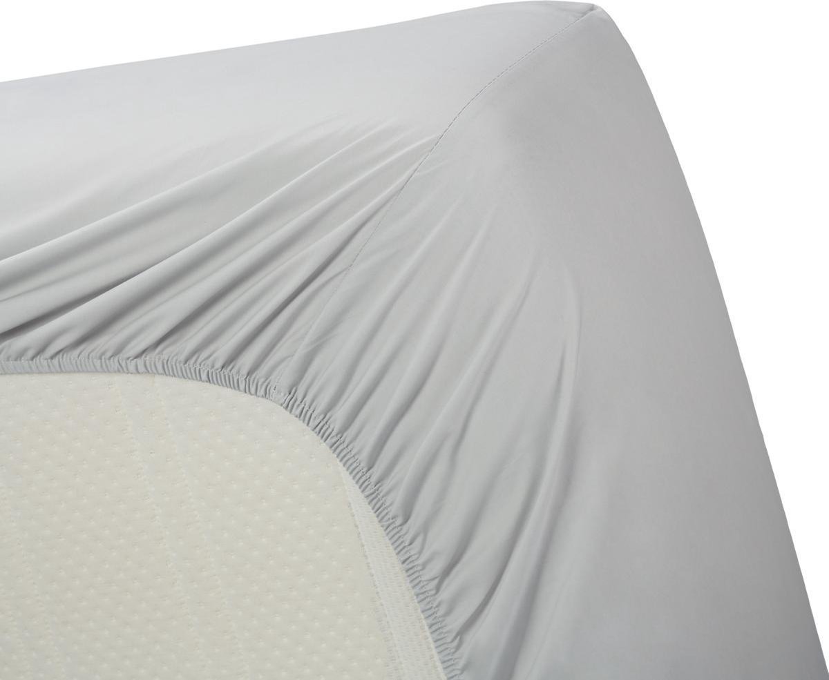 Beddinghouse Percale Katoen Hoeslaken - 100% Percale Katoen - Lits-jumeaux (160x210/220 Cm) - Light Grey - Grijs