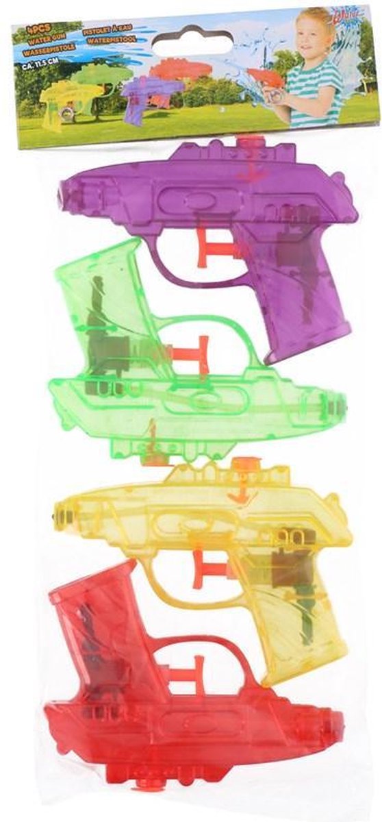 Waterzone Waterpistolen 11,5 Cm 4 Stuks Multicolor - Groen