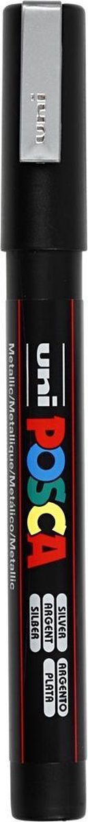 Posca Uni-ball Paint Marker Op Waterbasis Pc-3m Zilver - Silver