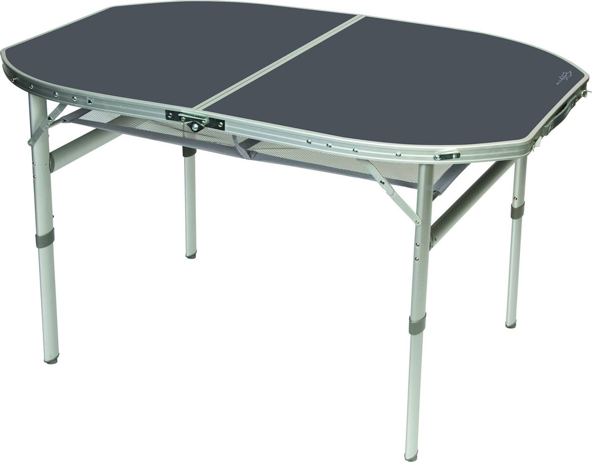 Bo-Camp - Tafel - Ovaal - Koffermodel - 120x80 Cm - Grijs