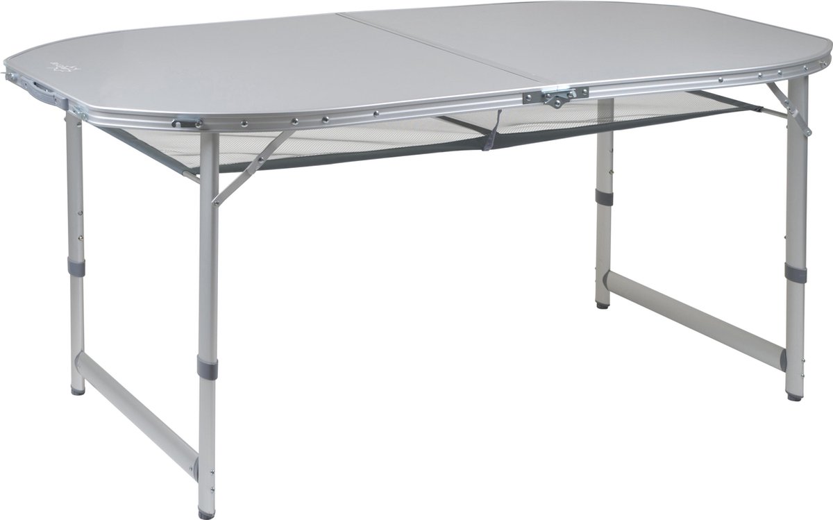 Bo-Camp - Tafel - Premium - Ovaal - Koffermodel - 150x80 Cm - Grijs