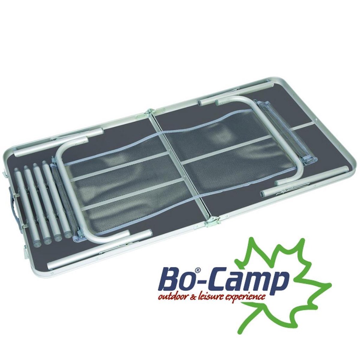 Bo-Camp - Tafel - Koffermodel - 120x60 Cm - Grijs