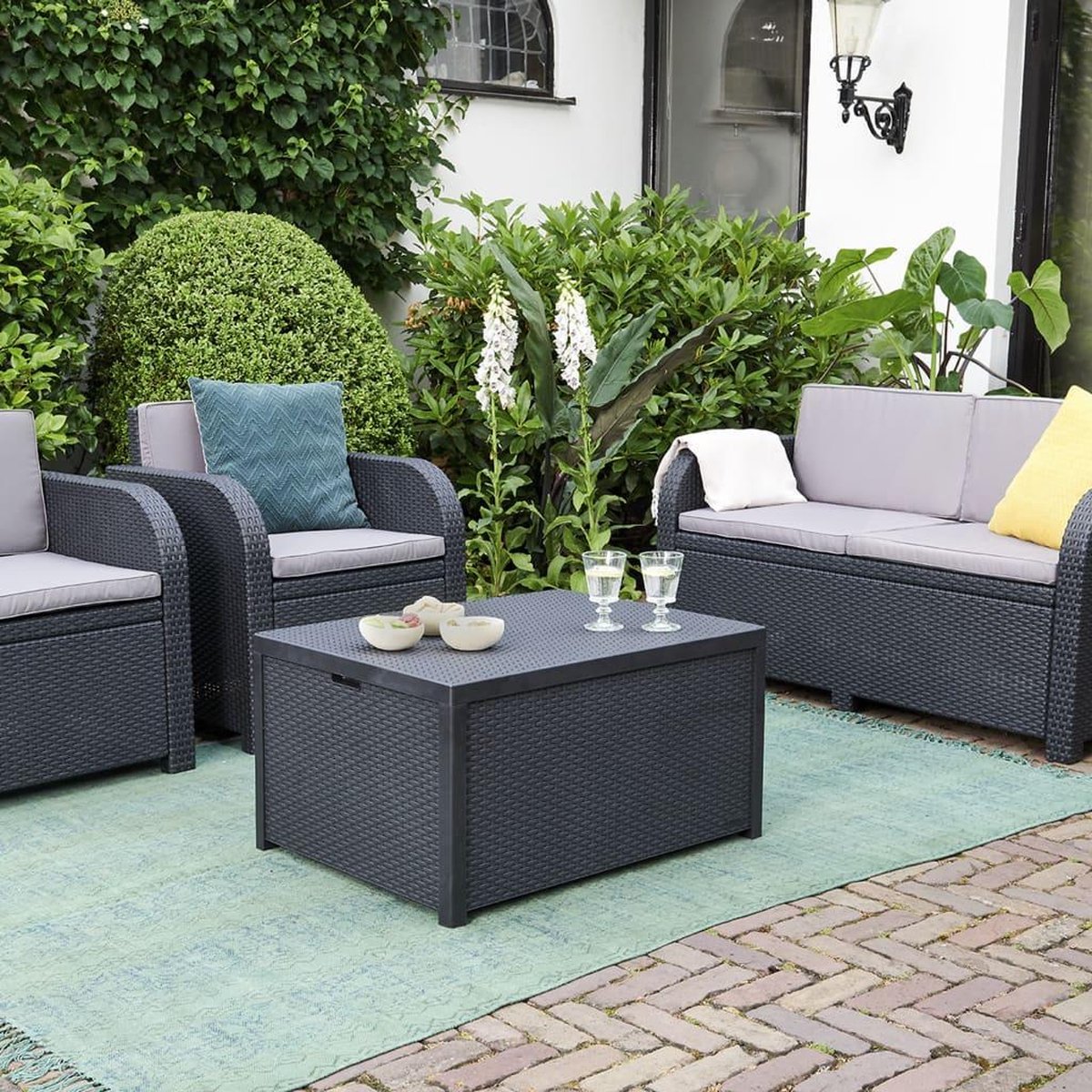 Allibert Arica Storage Bijzettafel 79 x 59 cm - Grijs