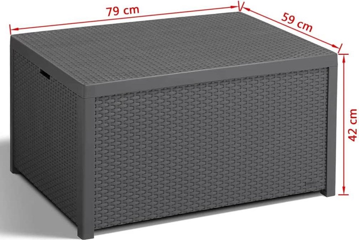 Allibert Arica Storage Bijzettafel 79 x 59 cm - Grijs