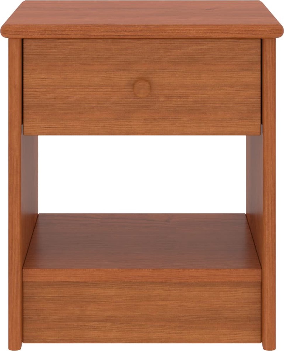 Vidaxl Nachtkastje 35x30x40 Cm Massief Grenenhout Honing - Bruin