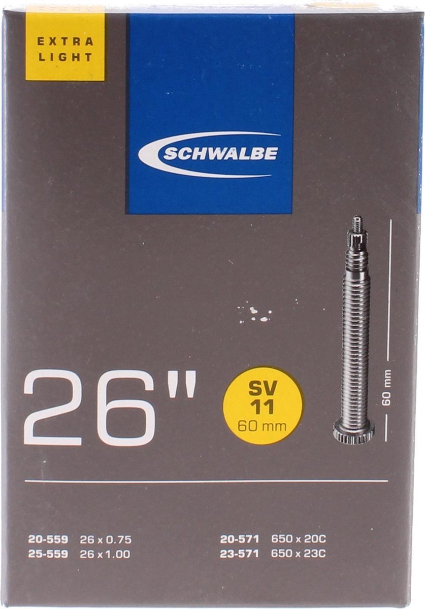 Schwalbe Binnenband Sv11 26 Inch (25-559/23-571) Fv 60 Mm - Zwart