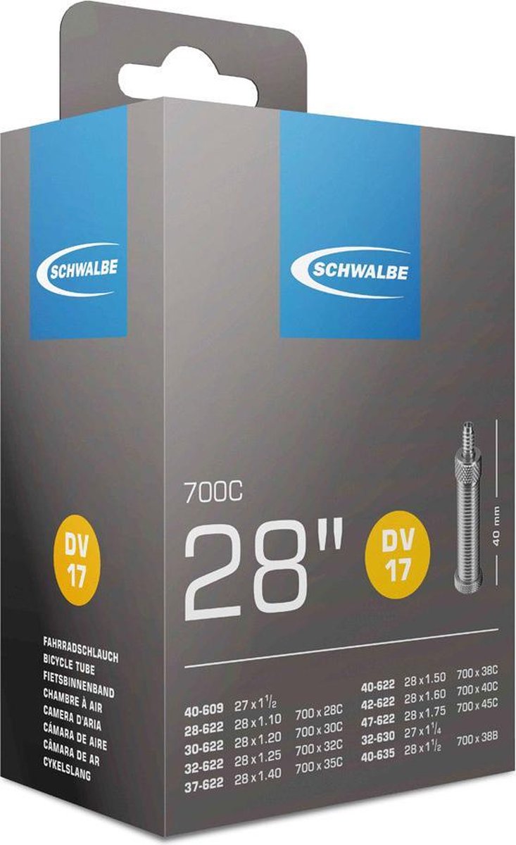 Schwalbe Binnenband 27/28 X 1.10/1.75 (28/47-609/635) Dv 40 Mm - Zwart
