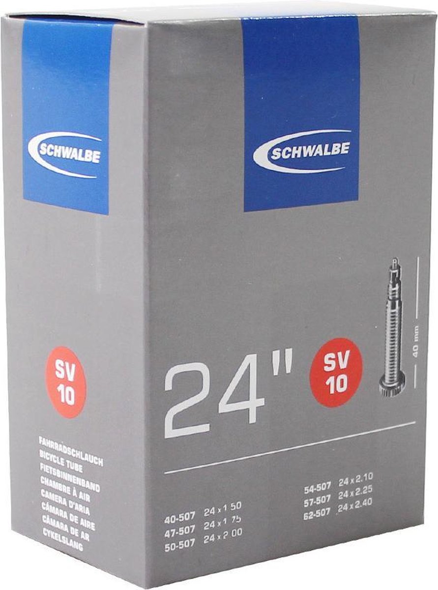 Schwalbe Binnenband Sv10 24 X 1.50/2.50 (40/62-507) Fv 40 Mm - Zwart