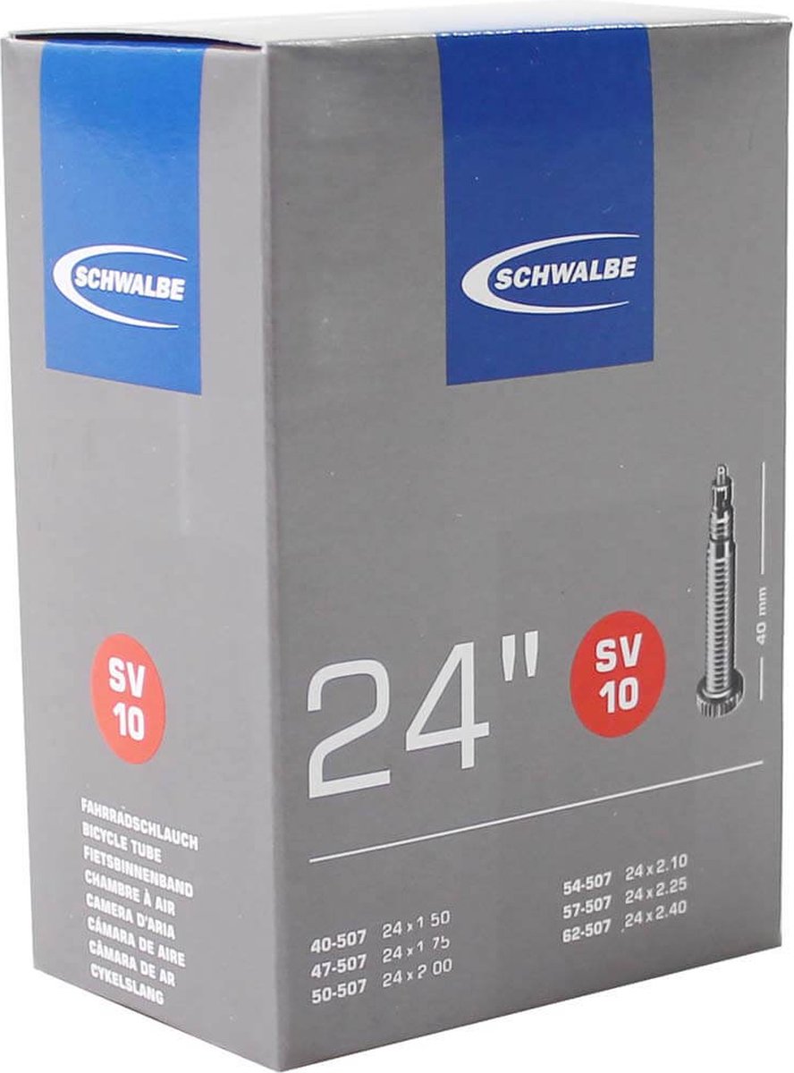 Schwalbe Binnenband Sv10 24 X 1.50/2.50 (40/62-507) Fv 40 Mm - Zwart
