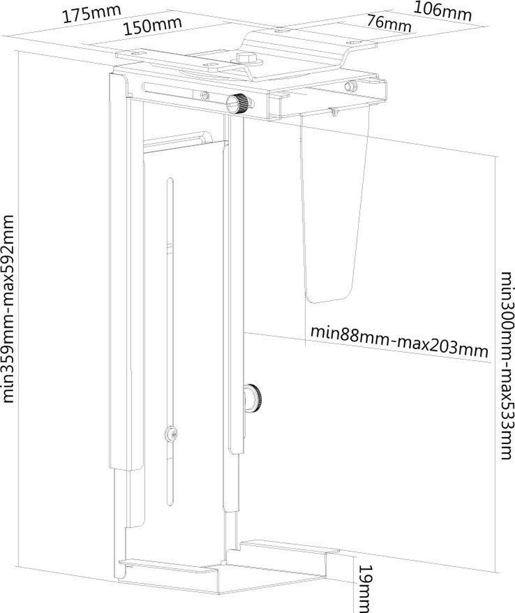 NeoMounts NEWSTAR NM-CPU100 - Zwart