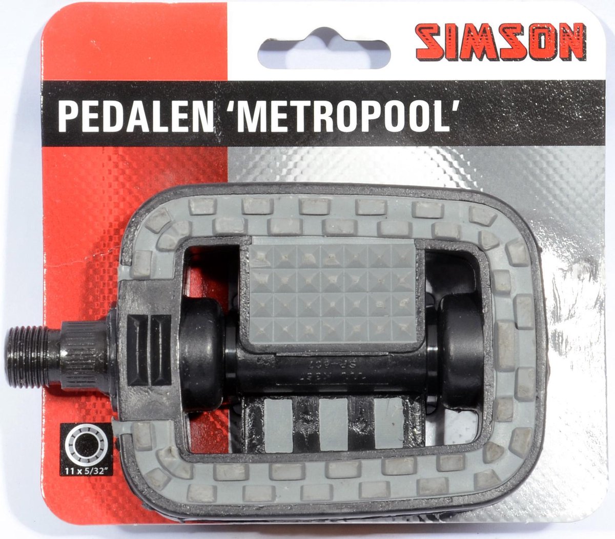 Simson Pedalen Set Metropool 9/16 Inch/zwart - Grijs