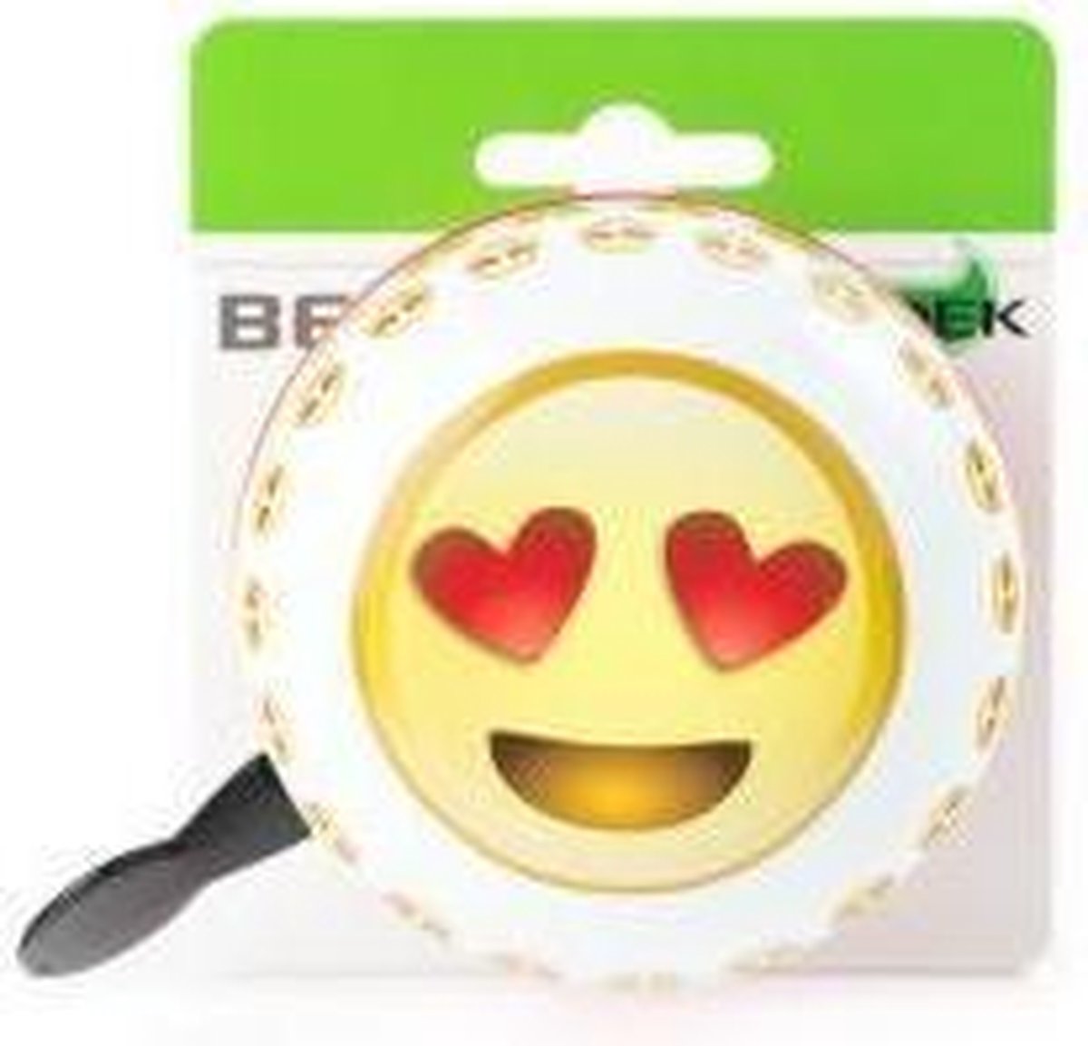 Widek Fietsbel Emoticon Heart Eyes/rood/ 80 Mm - Geel