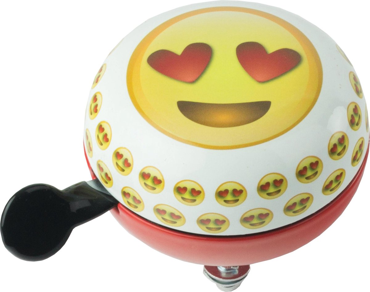 Widek Fietsbel Emoticon Heart Eyes/rood/ 80 Mm - Geel