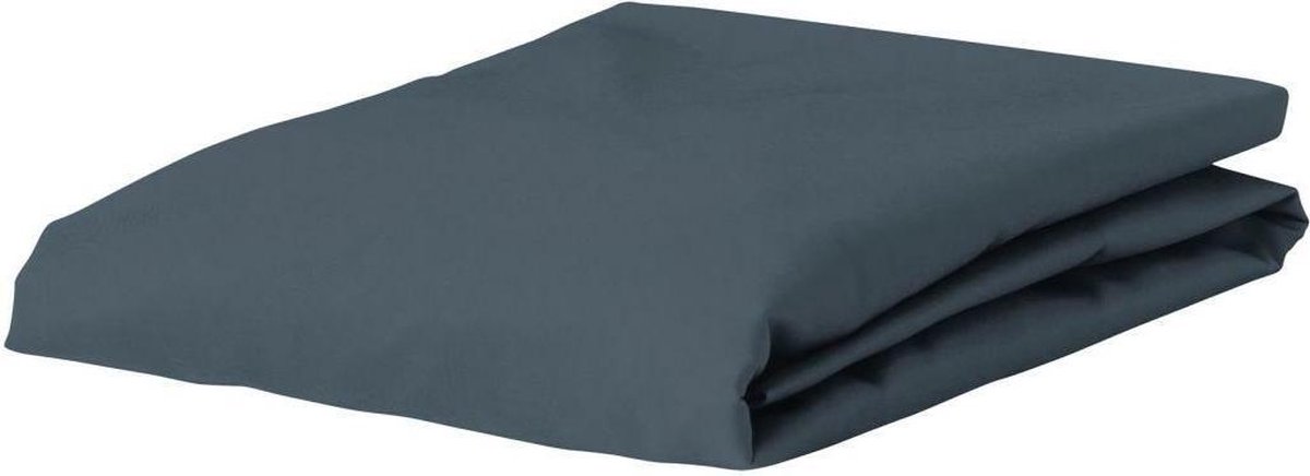 Essenza Premium Percale Katoen Hoeslaken Extra Hoog - 100% Percale Katoen - 1-persoons (90x210 Cm) - Stone Blue - Blauw