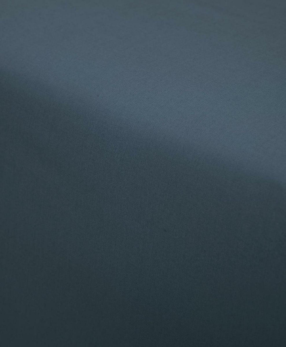 Essenza Premium Percale Katoen Hoeslaken Extra Hoog - 100% Percale Katoen - 1-persoons (90x200 Cm) - Stone Blue - Blauw