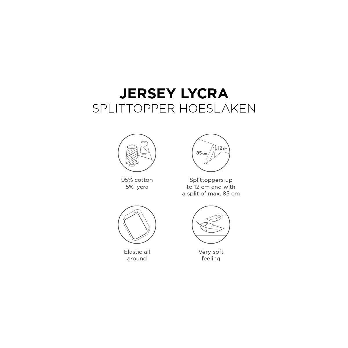 Beddinghouse Jersey Lycra Split-topper Hoeslaken - Lits-jumeaux (180x200/220 Cm) - Grijs