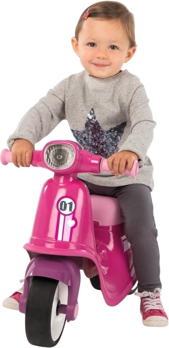 Smoby Autopeddrager + Stille Wielen - Roze