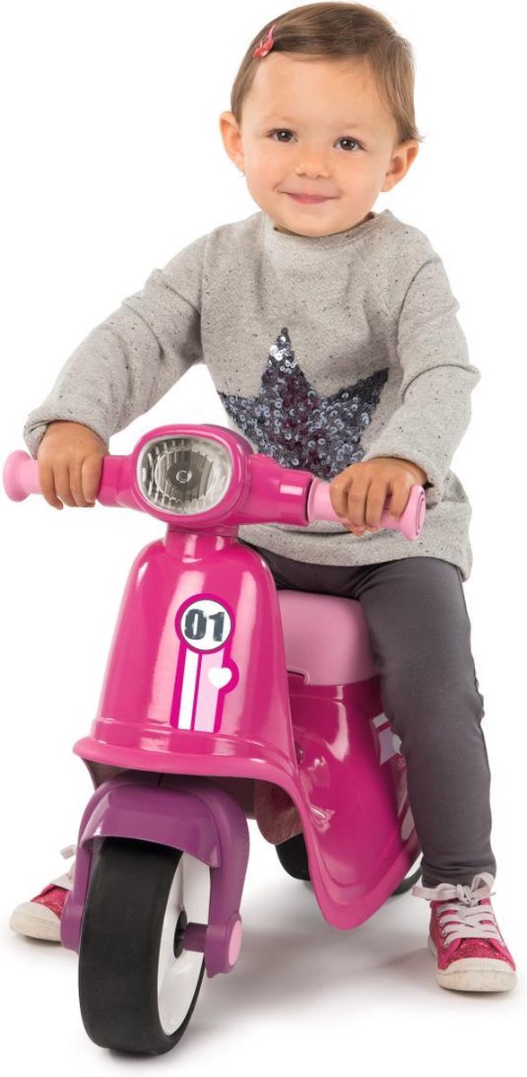 Smoby Autopeddrager + Stille Wielen - Roze