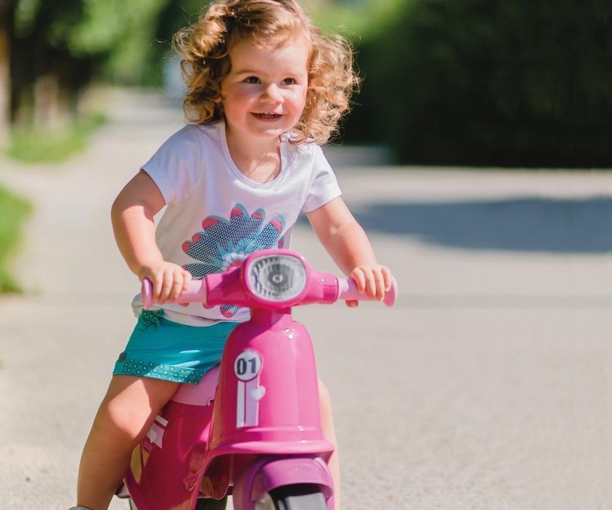 Smoby Autopeddrager + Stille Wielen - Roze