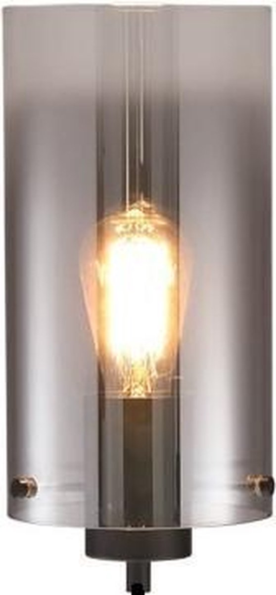 Freelight Vloerlamp Ventotto H 165 Cm Ø 15 Cm Rook Glas - Zwart