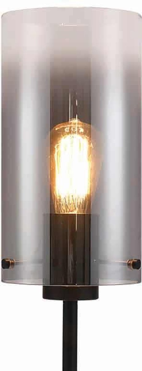 Freelight Vloerlamp Ventotto H 165 Cm Ø 15 Cm Rook Glas - Zwart