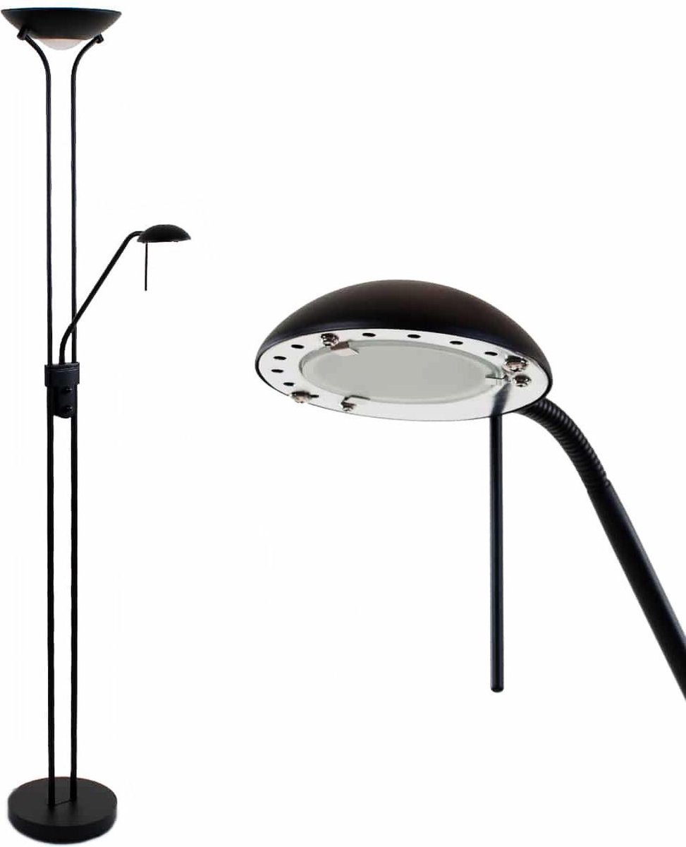 Highlight Vloerlamp New Luna H 180 Cm 24 + 5 Watt - Zwart
