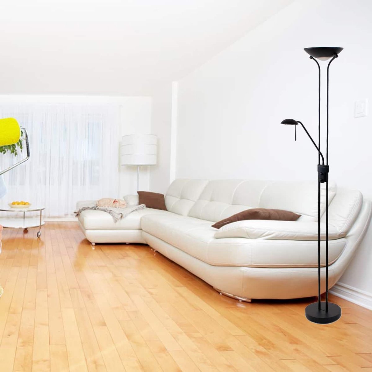 Highlight Vloerlamp New Luna H 180 Cm 24 + 5 Watt - Zwart