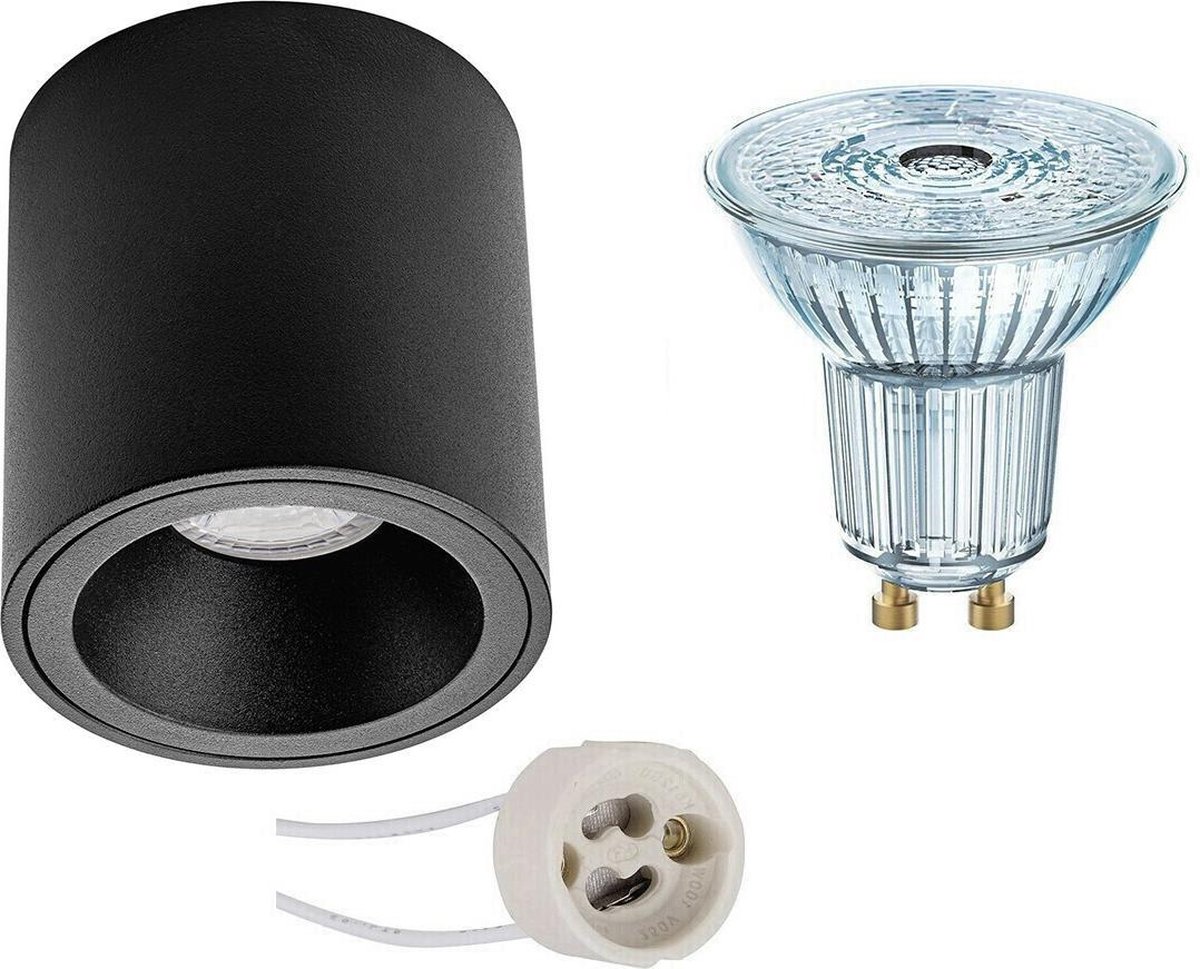 Osram - Opbouwspot Set - Parathom Par16 940 36d - Pragmi Cliron Pro - Gu10 Fitting - Dimbaar - Opbouw Rond - Mat - - Zwart