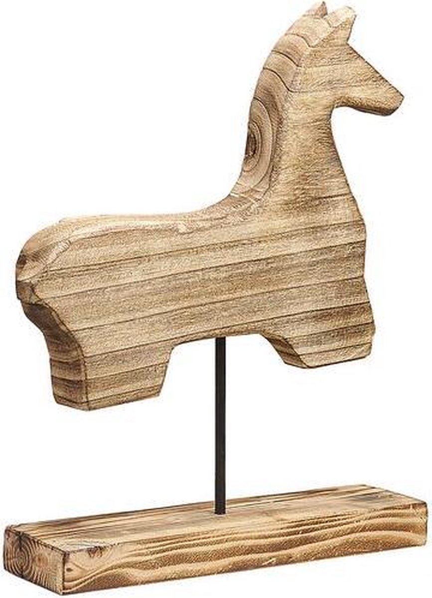 Beliani Colima Decofiguur Paulowniahout 10 X 39 Cm - Bruin