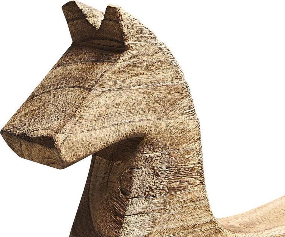 Beliani Colima Decofiguur Paulowniahout 10 X 39 Cm - Bruin