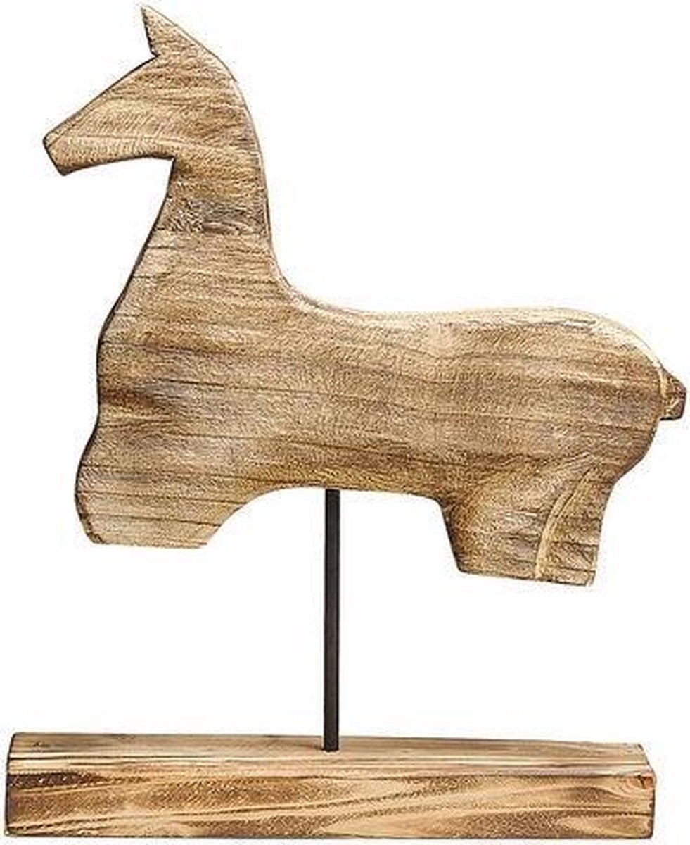 Beliani Colima Decofiguur Paulowniahout 10 X 39 Cm - Bruin