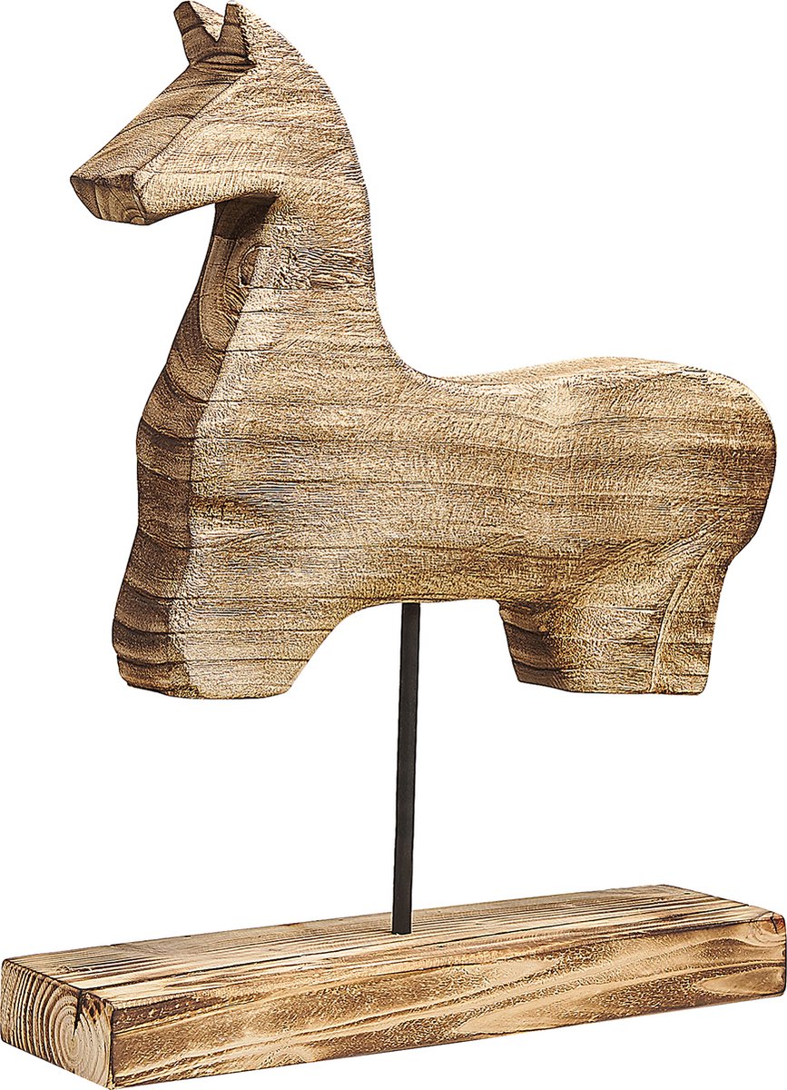 Beliani Colima Decofiguur Paulowniahout 10 X 39 Cm - Bruin