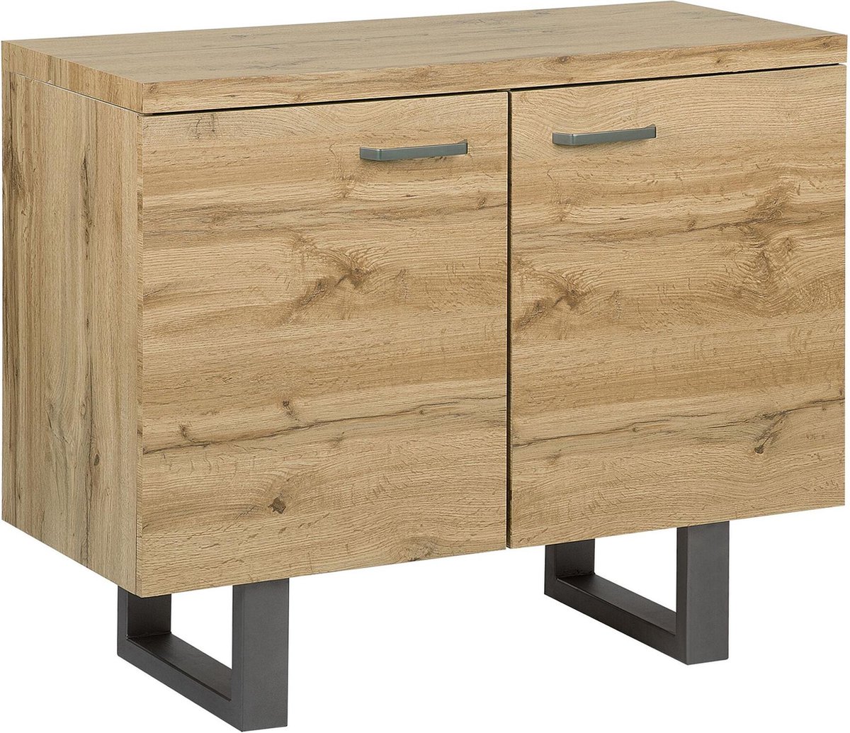 Beliani Timber Sideboard Mdf 42 X 94 Cm - Marrón