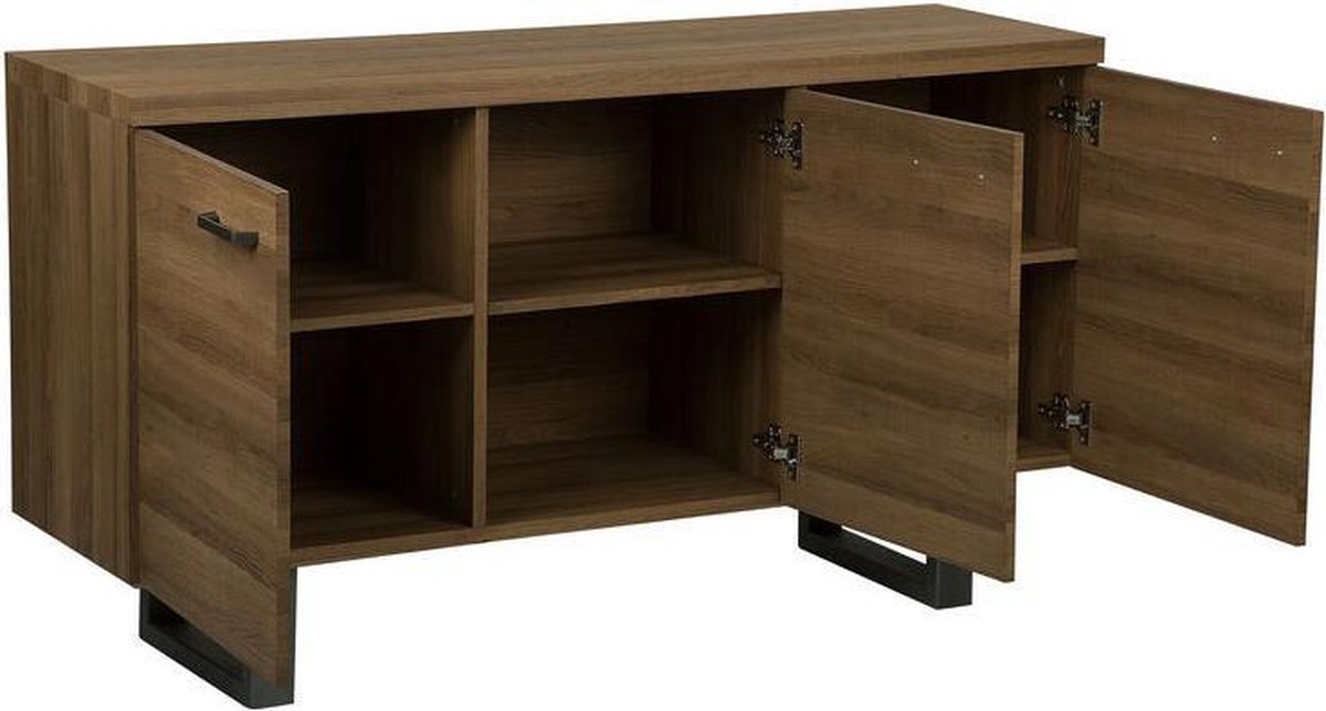 Beliani Timber Sideboard Mdf 42 X 140 Cm - Bruin