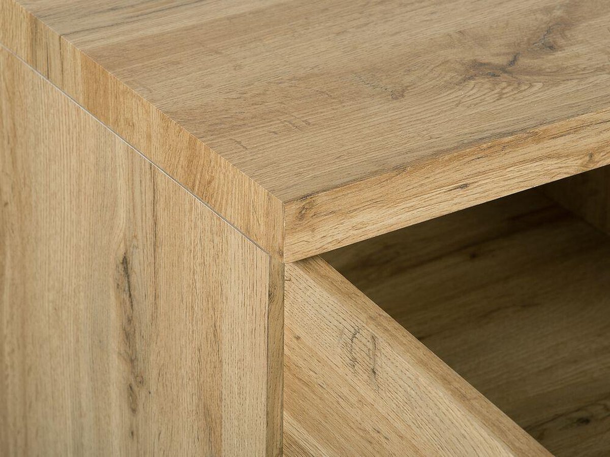 Beliani Timber Sideboard Mdf 42 X 140 Cm - Bruin